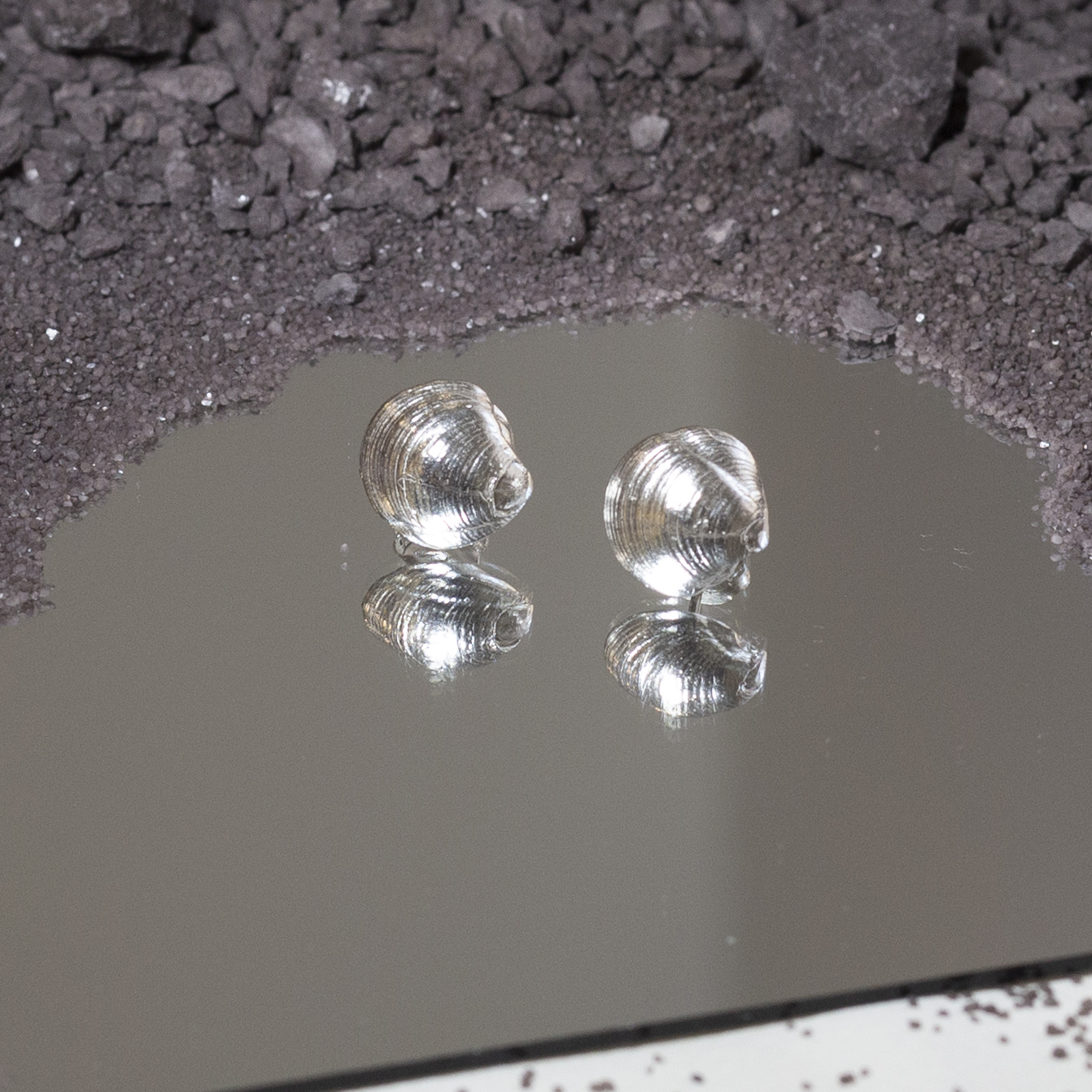 Pendientes Sirea Pequeños, dos conchas marinas en plata 925